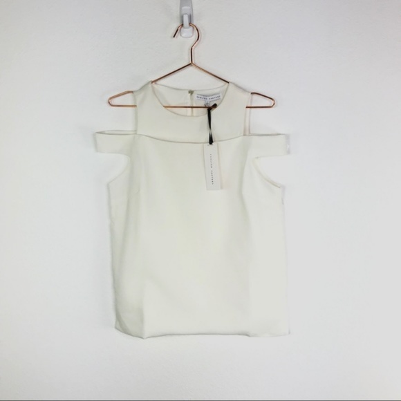 ENGLISH FACTORY Cold Shoulder Cream Top - Picture 2 of 7